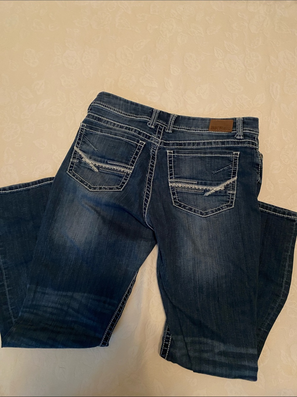 BKE Harper Dark Blue Flare Jeans - Picture 3 of 4